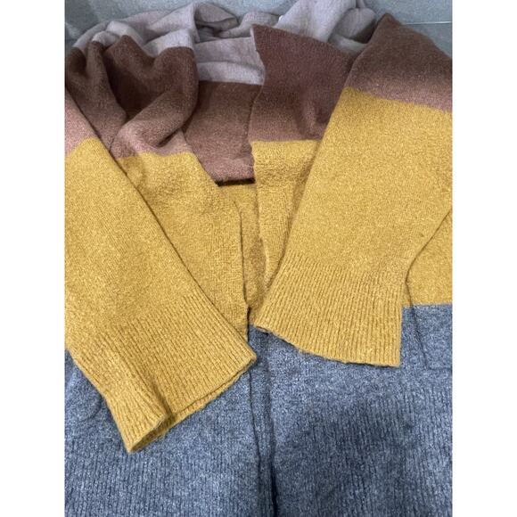 MADEWELL Women's Sweater Sz-2XL Orange /Cream Wool Alpaca Blend Striped Cardigan - Picture 9 of 13